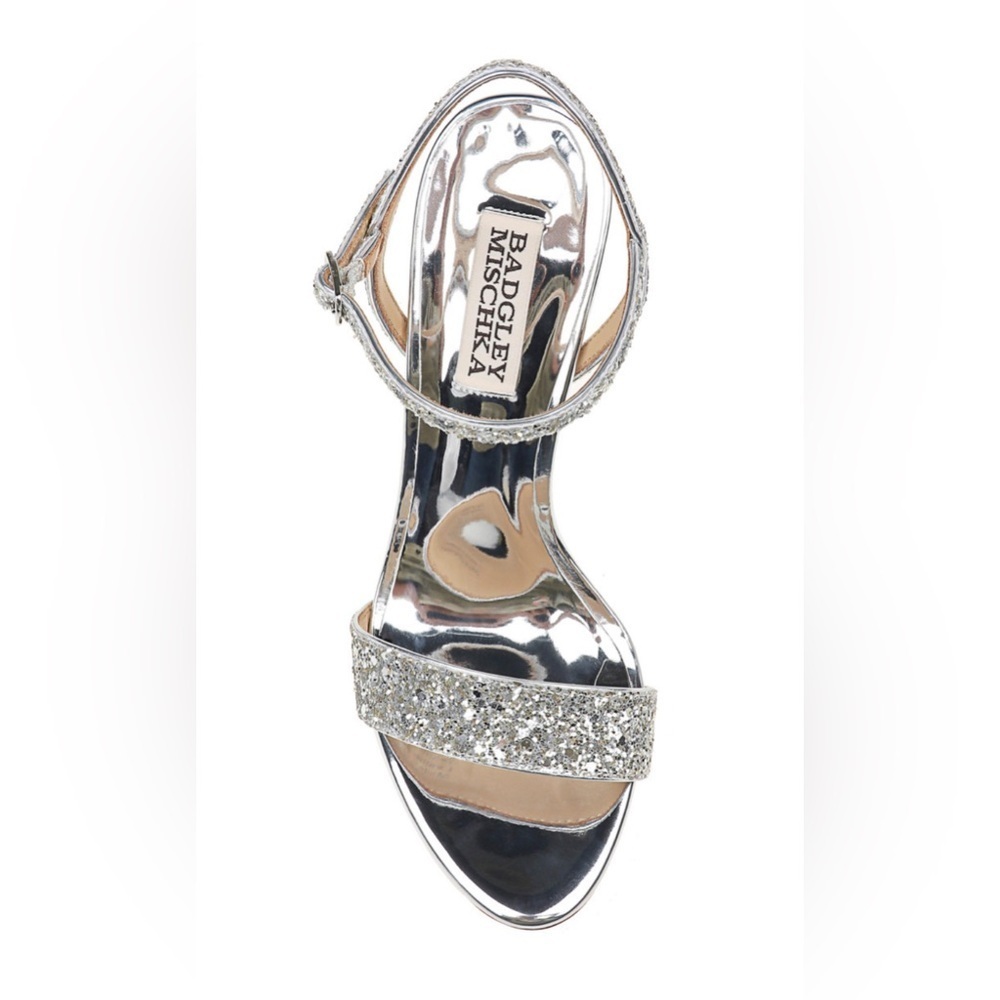 Badgley Mischka Olympia Glittered Evening Sandal - Picture 2 of 11